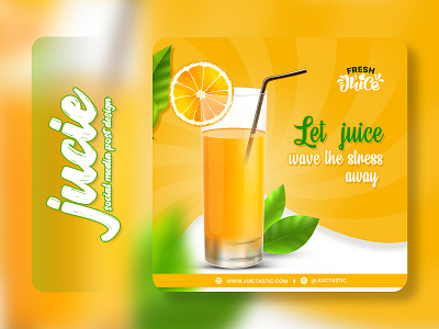 Juice Social Media Post, Ads, Banne Design fruit banner fruit juce design social media banner