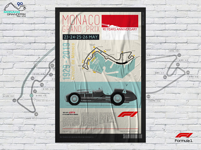 90 Years of Grand Prix de Monaco Throwback daily design graphic design illustration poster practice print typography