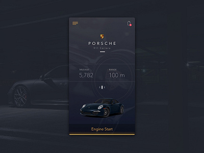 Porsche Connected Mobile App UI app automotive car connected dark interface iot minimal mobile porsche transport vehicle