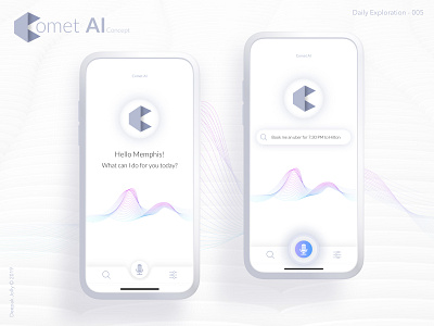 Day 5 - Design Exploration - Conversational AI app app concept artificial intelligence challange conversation conversational ui daily design flat icon illustration interface interface design logo mobile practice typography ui ux