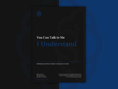 Day 6 - Design Exploration - Depression awareness black blue create daily daily challange dark depression design explore help illustration poster print print design typography vector