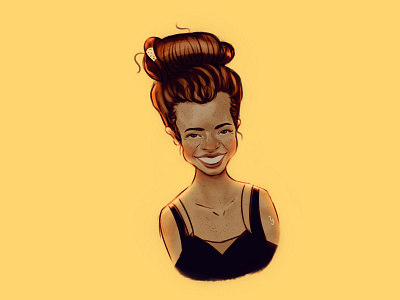Fiery Smile digital painting freckles illustration