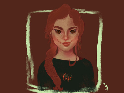Love is the cure digital painting illustration red head