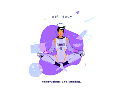 In the Zone astronaut flatdesign illustraion renovations