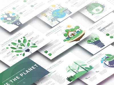 Save The Planet - PowerPoint Infographics Slides eco system ecology environmental green infographics planet powerpoint presentation recycle recycling solar technology wind wind energy