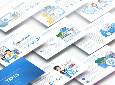 TAXES - PowerPoint Infographics Slides budget business calculation credit growth illustration marketing money payment people powerpoint presentation process productivity salary strategy success taxes