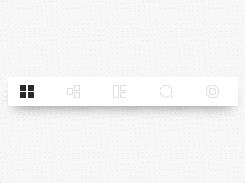 Tab Bar animation black buttons clean icons tab bar