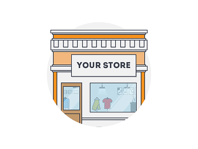 Your store illustration flat clothing store