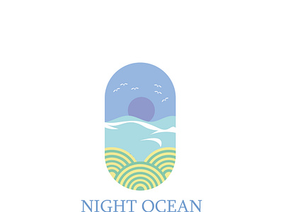 night ocean logo design