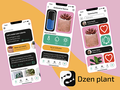 Plant app concept app cute design flower app flowers graphic design impressive plant app plants product design ui ux water flower