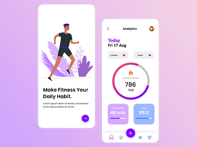 Reflection of a fitness app design illustration ui ux