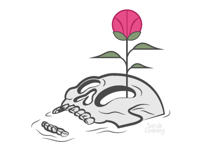 Sunk - Alternate adobe illustrator concept drawing flower illustration plant sketch skull