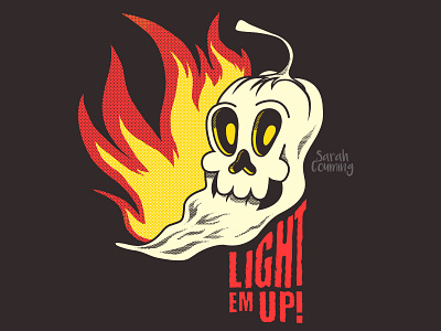 Ghost Pepper - White branding character design flame ghost ghost pepper hot hot sauce illustration logo pepper skull