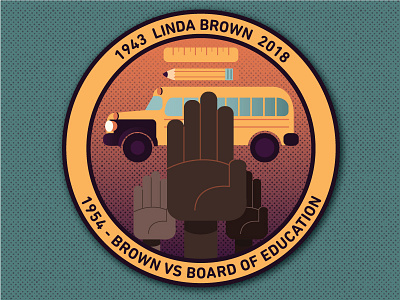 Linda Brown badge black lives matter black rights education equality hero linda brown pencil school segregation
