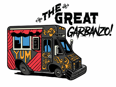 The Great Garbanzo concept drawing falafel fanart font food food truck hummus illustration photoshop type