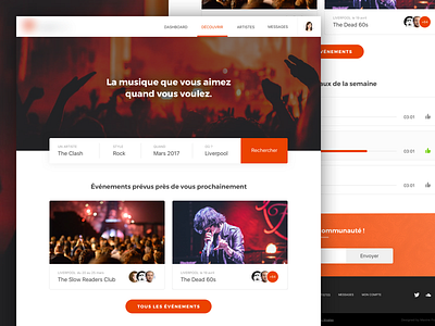 Musician Social Network music searchbar ui ux webdesign