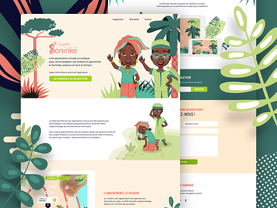 Le Petit Soninke Landing Page application children editorial game landing page one page ui webdesign website