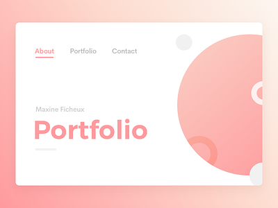 Portfolio Header Concept clean concept header minimalist pastel pink portfolio ui webdesign