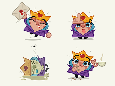 Queen Cranky character design google hangouts illustration queen stickers