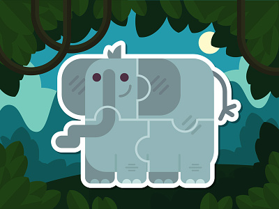 Elephant Puzzle elephant game illustration jungle kids puzzle