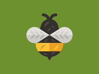 B bee icon illustration sticker