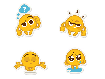 Emoji stickers for Salesforce Chatter adobeillustrator chatter emoji illustration salesforce vector wacom