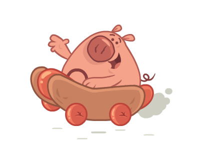 Oinkers animation hotdog pig