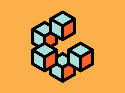Cubes blue cube illustration isometric orange