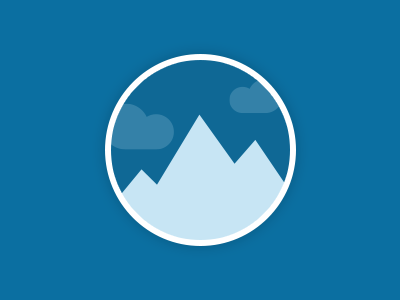 Mountains blue clouds icon illustration mountain