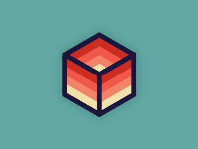 Box cube gradient graphic illustration