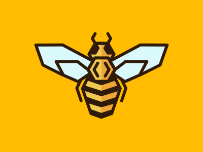 Bee bee flat graphic illustration manchester orange yellow