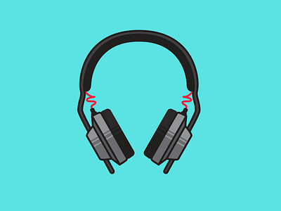 Headphones aiaiai flat graphic headphones illustration