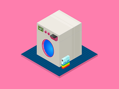 Washingmachine graphic illustration isometric washing machine