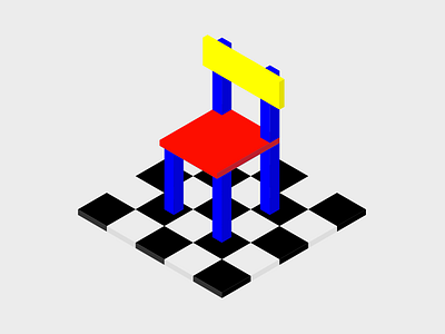 Just contrast chair contrast graphic illustration isometric mondrian tile