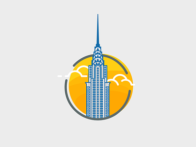 Chrysler Building chrysler building flat graphic illustration new york city ny nyc orange yellow