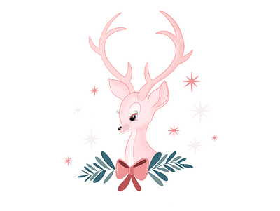 Reindeer character cute illustration reindeer