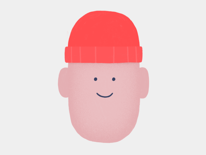 hello after effects gif head illustration red hat