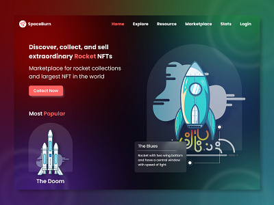 NFT Space Rocket Website concept dasboard concept dashboard design graphic design illustration nft portfolio ui ui design ux website