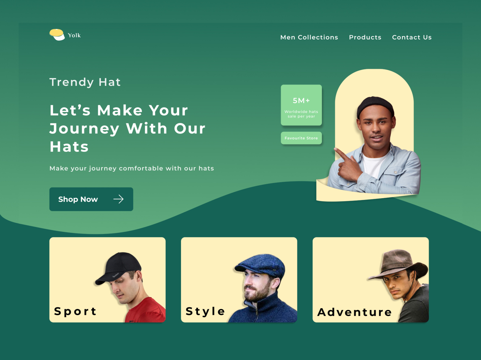 Hat Store site by Reza Adrian on Dribbble