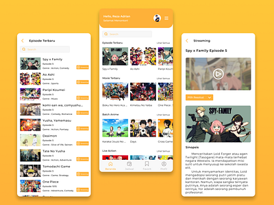 Mobile Streaming Anime App animation anime branding concept design mobile figma graphic design mobile streaming ui ui ux ux