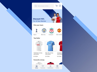 Jersey Football Store design football london manchester mobile sport spurs store ui ui ux ux