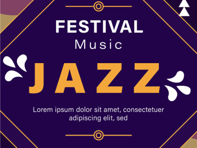 Geometric Poster Design ads banner card deign festival graphic illustration jazz modern music musick poster purple template vektor