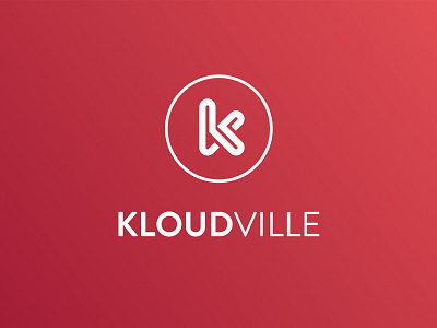 Kloudville Logo branding cloud design dribbble graphic logo red typography