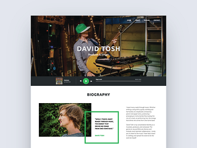 David Tosh Music design dribbble green music photography square typography ui web