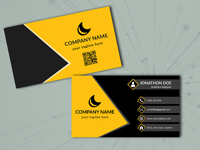 Black And Yellow Business Card app design graphic design icon logo ui vector