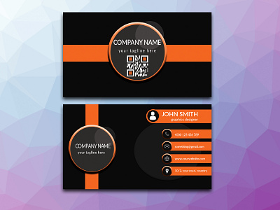 Black And Orange Business Card app branding design graphic design icon logo vector