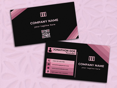 Black And Pink Business Card app branding design graphic design icon logo vector