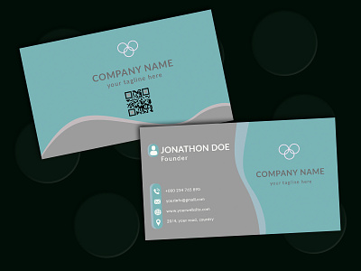 Blue And Grey Business Card