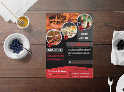 Black And Red Food Flyer Design app branding design graphic design icon logo vector