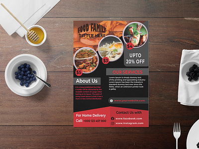 Black And Red Food Flyer Design